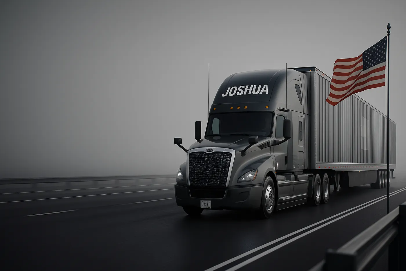 Joshua Meuzelaar truck with the American flag